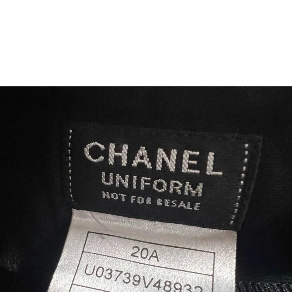 NWOT CHANEL Black Straight Leg Uniform Pants Sz 44